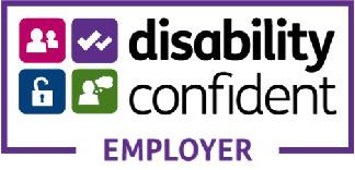 Logo for the Disability Confident Employer scheme.