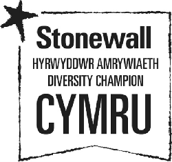 Logo Stonewall Hyrwyddwr Amrywiaeth Cymru